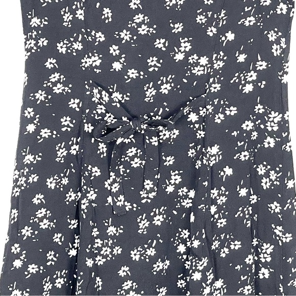 REFORMATION Locklin in Jasmine Black Floral Print Midi Shirt Dress - Sz - 0 - Picture 7 of 10